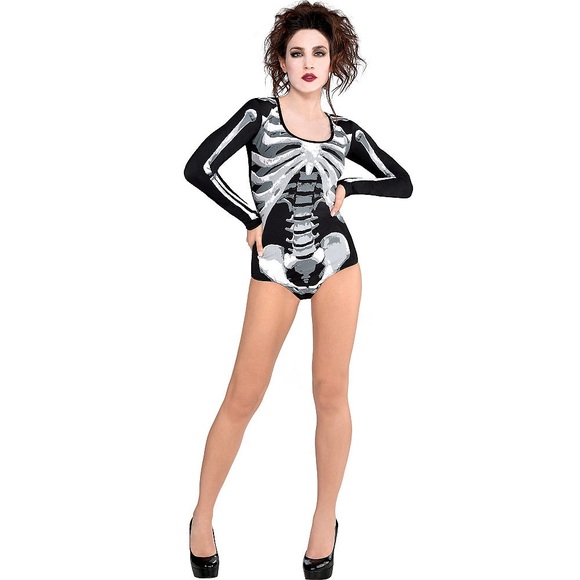 long sleeve skeleton bodysuit